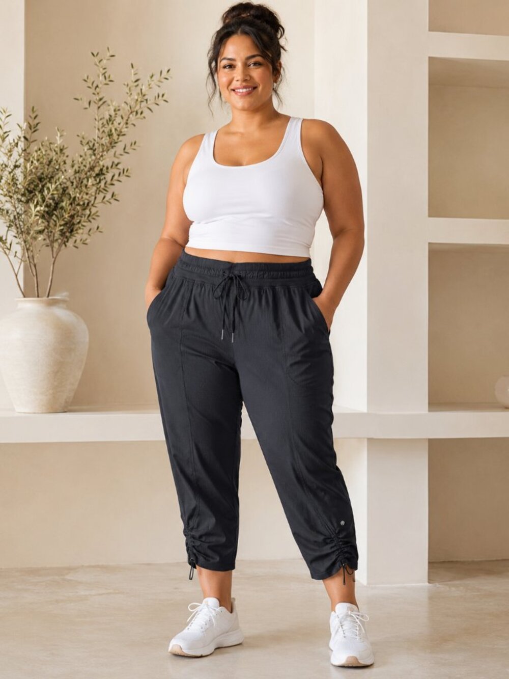 Lululemon Dance Studio Ruched Crop 25 Black Pants 14